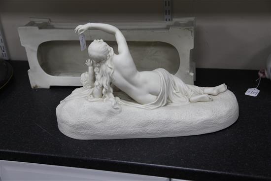 A large Copeland parian figure group, Ino and the Infant Bacchus, after J.H. Foley, c.1851, 59cm long in total